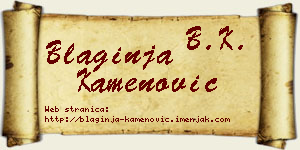 Blaginja Kamenović vizit kartica